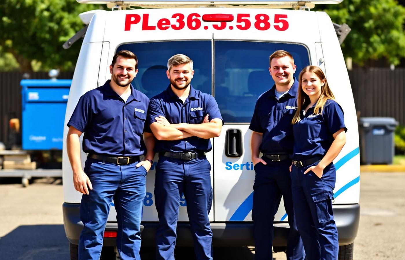 Nataliaauro Co. plumbing crew with service van in Victoria, TX